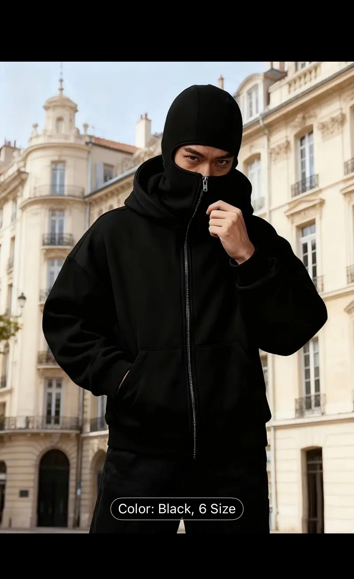 Sweat à capuche streetwear pour homme avec fermeture éclair intégrale à l’avant et sur la capuche – Chaleur hivernale ultra-résistante, sweat à capuche zippé pour homme, coupe ample style streetwear avec poche kangourou – Vêtement chaud lavable en machine