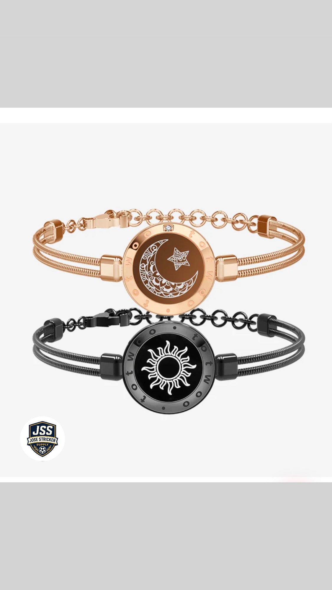 Bracelets Tactiles Soleil & Lune avec Chaîne Serpent