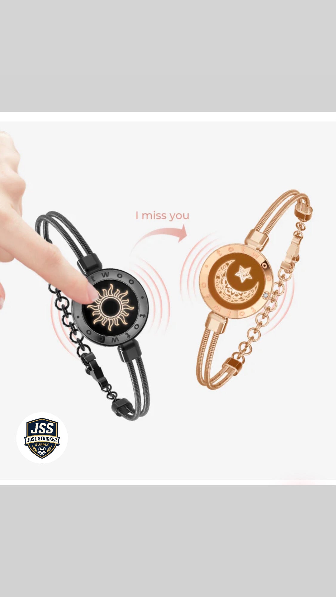 Bracelets Tactiles Soleil & Lune avec Chaîne Serpent