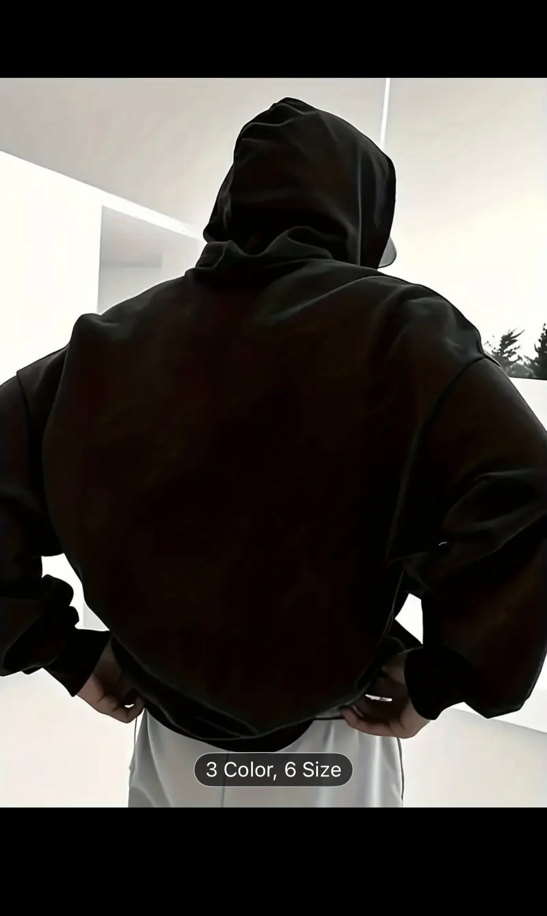 Sweat à capuche streetwear pour homme avec fermeture éclair intégrale à l’avant et sur la capuche – Chaleur hivernale ultra-résistante, sweat à capuche zippé pour homme, coupe ample style streetwear avec poche kangourou – Vêtement chaud lavable en machine