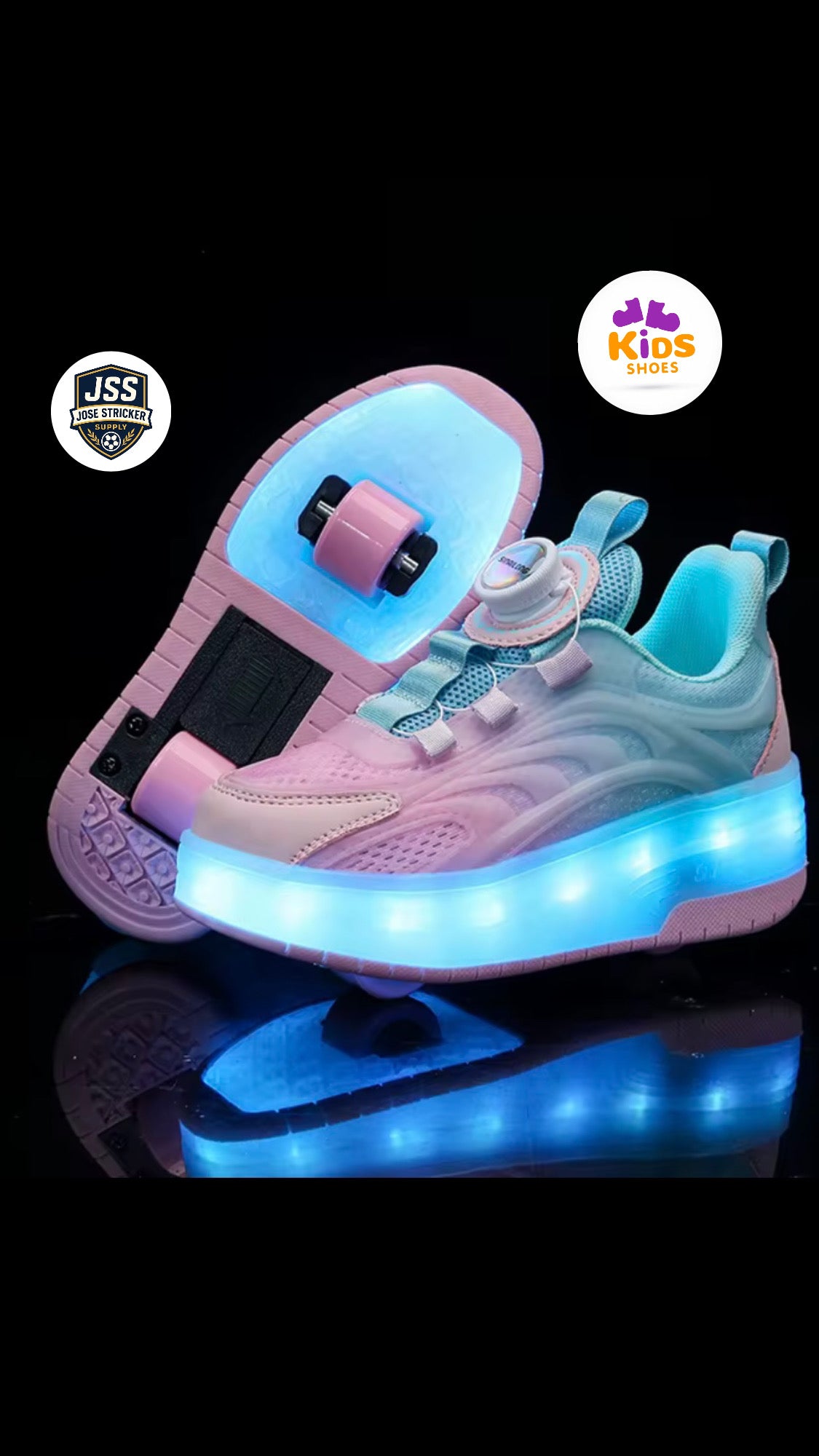 Chaussures Led de sport à deux roues pour enfants, patins ajustables d’extérieur pour filles et garçons.