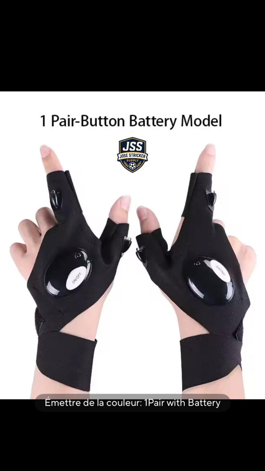 Lampe de poche LED avec sangle de pêche, gants sans doigts, imperméables, pour cyclisme, Camping, randonnée, sauvetage, lampe, gants d'éclairage