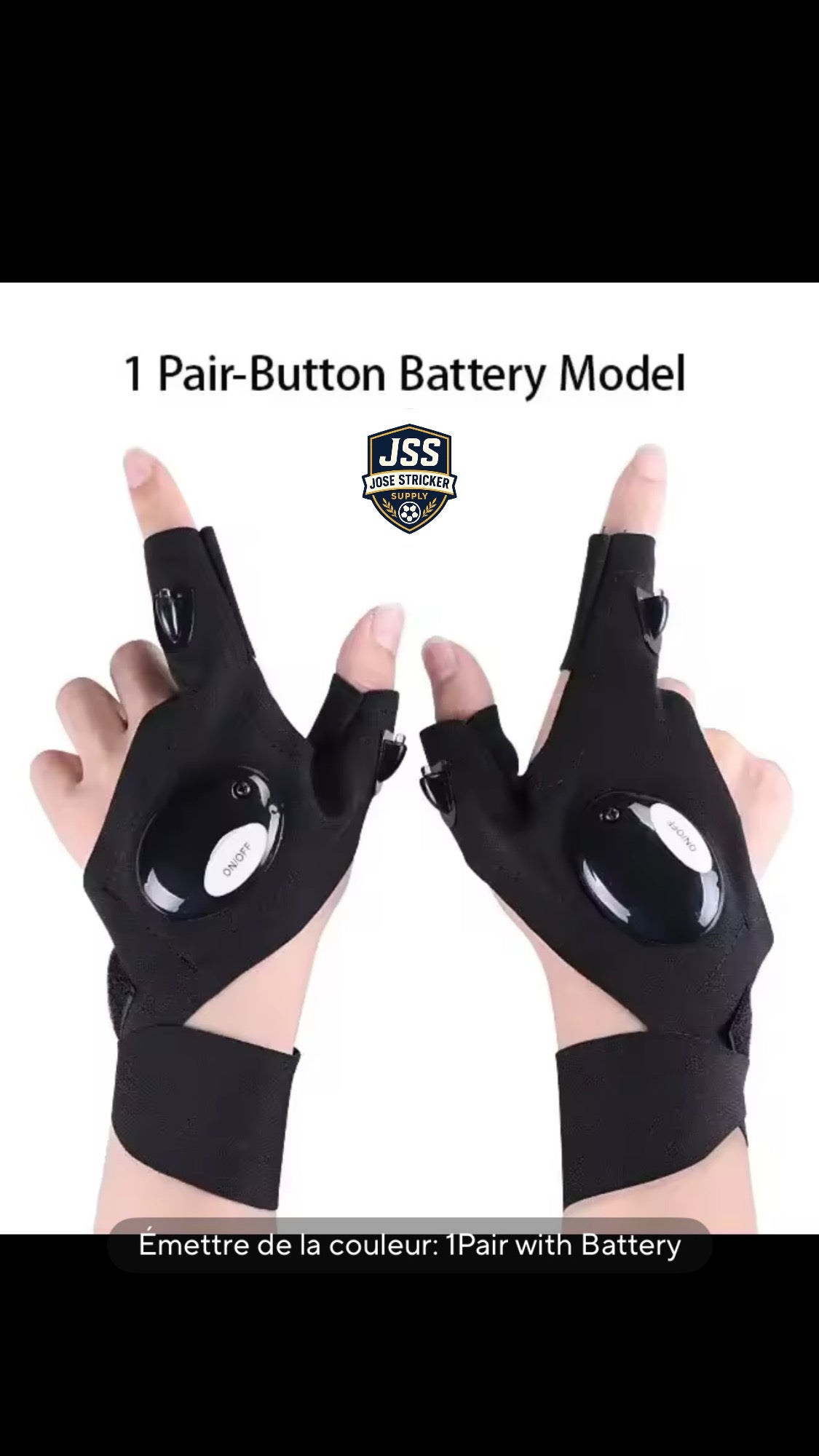 Lampe de poche LED avec sangle de pêche, gants sans doigts, imperméables, pour cyclisme, Camping, randonnée, sauvetage, lampe, gants d'éclairage